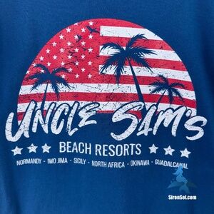 1122 Limited Edition Grunt Style Uncle Sam's Beach Resorts T-Shirt - XL - Blue